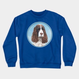 English Springer Spaniel Painting Original Dog Art Crewneck Sweatshirt